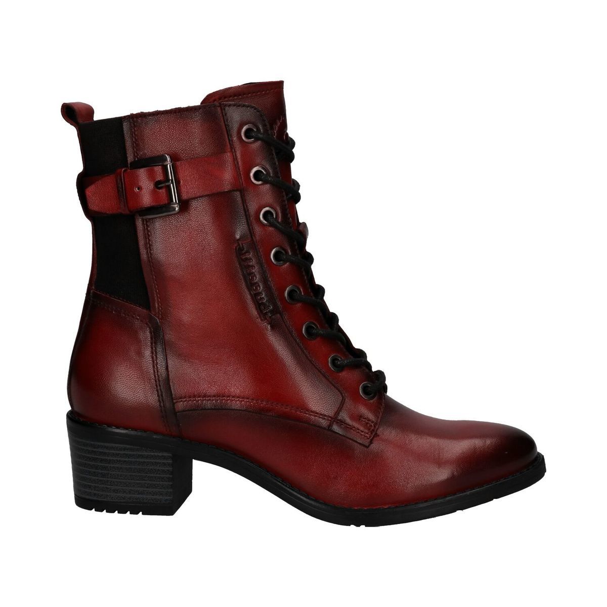 Bugatti Ruby  Lace Zip Red leather Womens Lace Up Boots 4115623L-3000 in a Plain Leather in Size 36